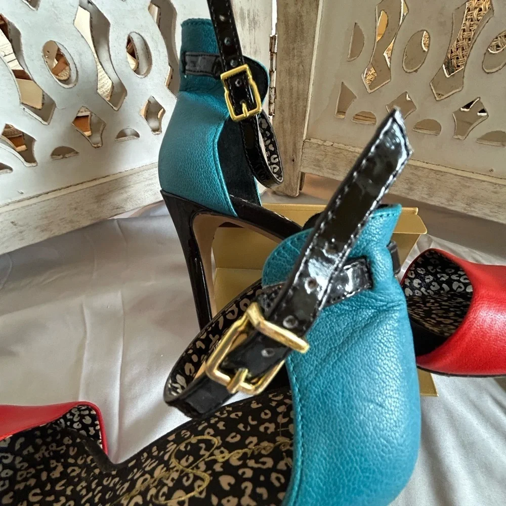 Jessica Simpson Red and Blue Heels